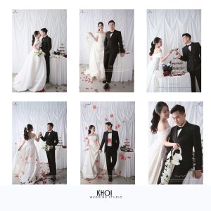 Bộ sưu tập ảnh cưới lãng mạn và sang trọng của cặp đôi được chụp tại studio.