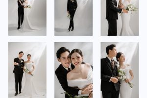 Bộ ảnh cưới pre-wedding phong cách Hàn Quốc sang trọng và lãng mạn được chụp tại studio.