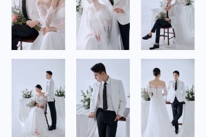 Bộ ảnh pre-wedding phong cách Hàn Quốc với tông màu trắng tinh khôi của cặp đôi.