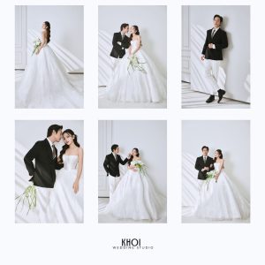 Bộ ảnh cưới pre-wedding phong cách Hàn Quốc sang trọng và lãng mạn của cặp đôi trong studio.
