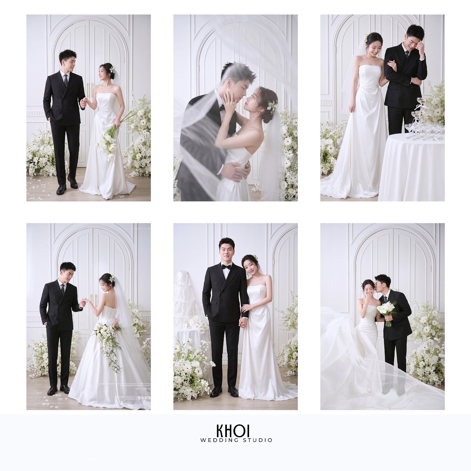 Cô dâu chú rể mỉm cười gửi lời cảm ơn khách mời trong đám cưới tại TP Vinh