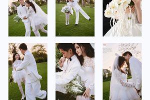 Bộ ảnh cưới pre-wedding lãng mạn và nhẹ nhàng của cặp đôi với tông màu trắng tinh khôi tại bối cảnh ngoại cảnh.