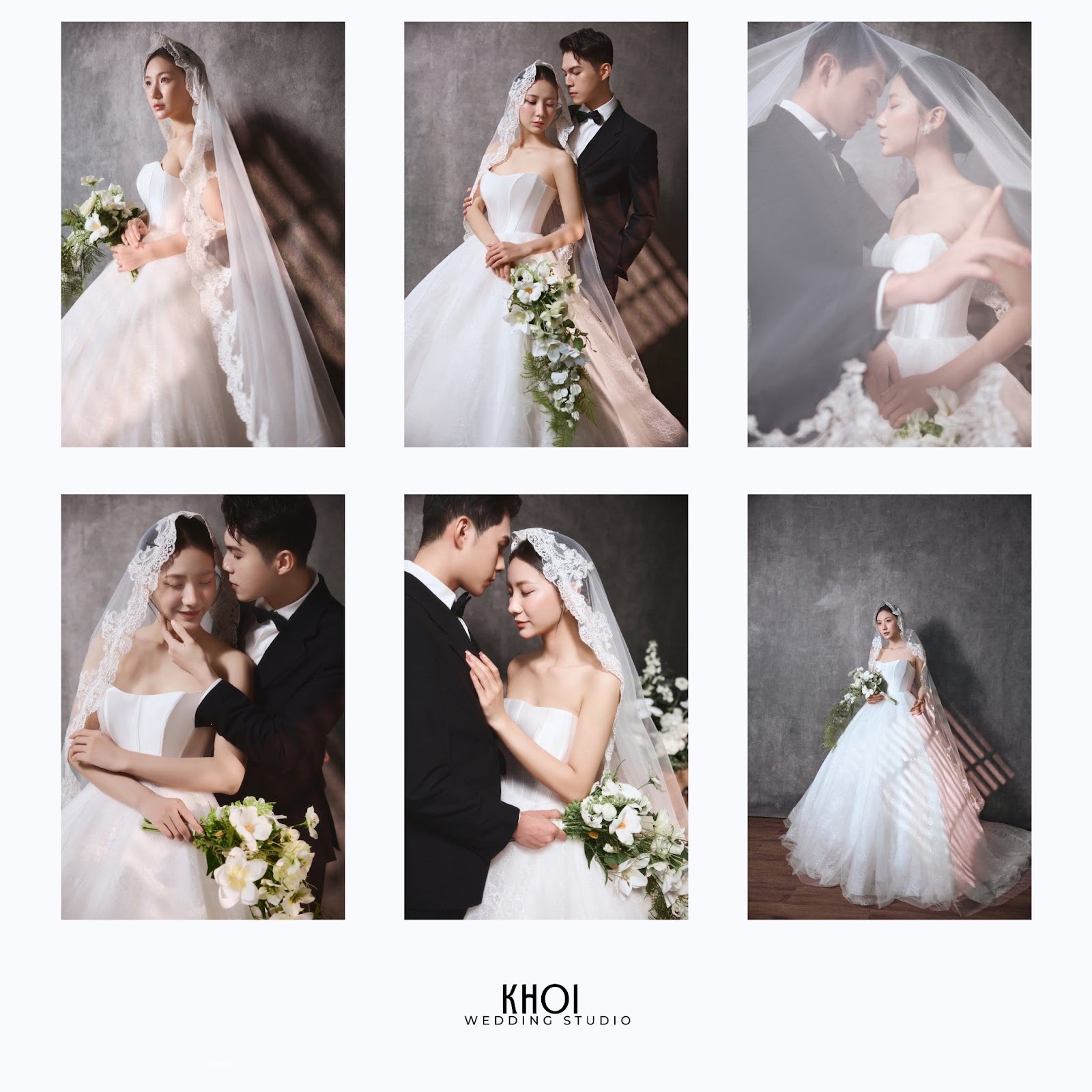 Cặp đôi hạnh phúc trong trang phục cưới tại Nghệ An do Khói Studio thực hiện