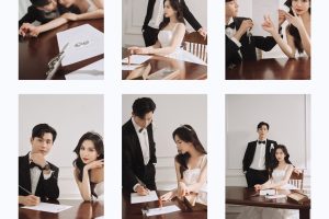 Bộ ảnh pre-wedding phong cách Hàn Quốc sang trọng và lãng mạn của cặp đôi tại studio.