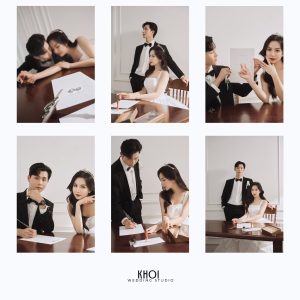 Bộ ảnh pre-wedding phong cách Hàn Quốc sang trọng và lãng mạn của cặp đôi tại studio.