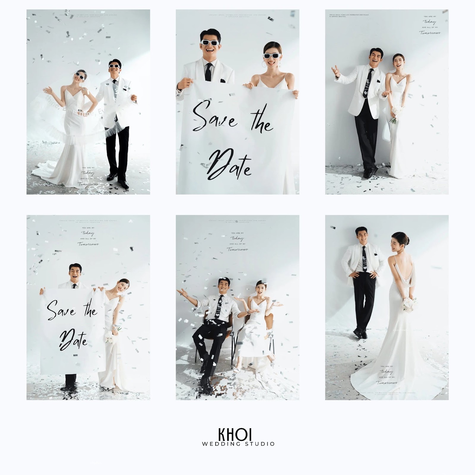 Cặp đôi trẻ nắm tay nhau cười rạng rỡ trong buổi chụp ảnh cưới trọn gói ở Vinh do Khói Studio thực hiện