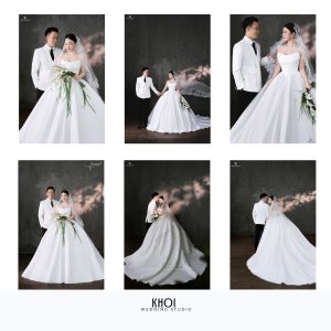 Bộ sưu tập ảnh cưới phong cách Hàn Quốc sang trọng và lãng mạn của cặp đôi tại studio.