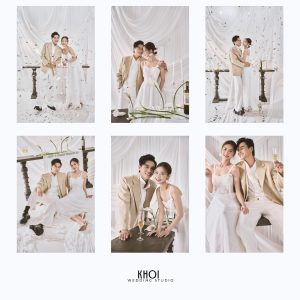 Bộ ảnh cưới phong cách Hàn Quốc nhẹ nhàng và sang trọng của cặp đôi tại studio.