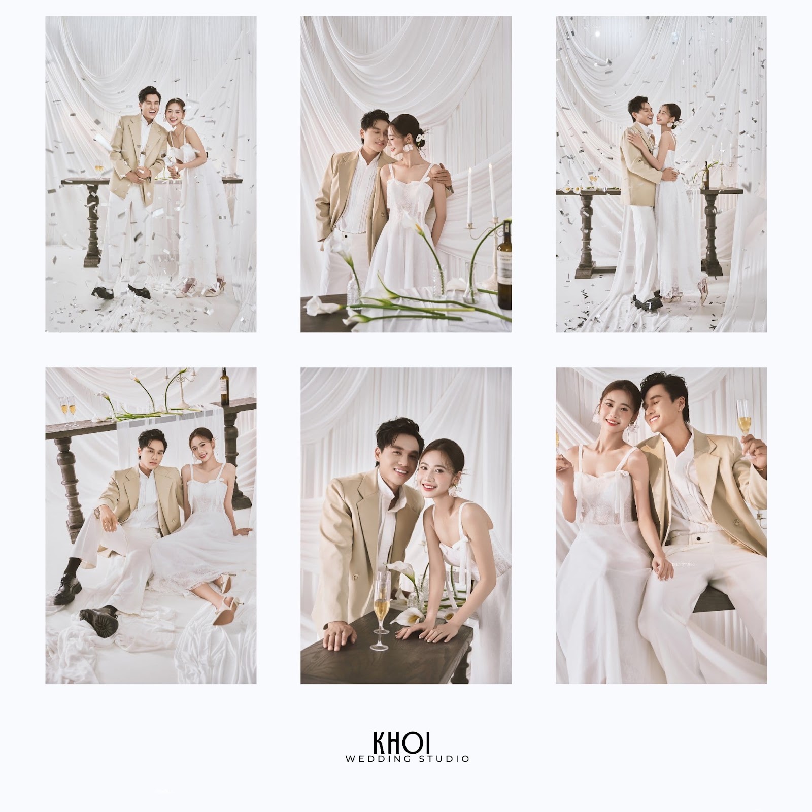 Cặp đôi trẻ đang xem album ảnh cưới tại Khói Studio TP Vinh Nghệ An