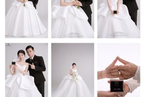 Bộ ảnh cưới pre-wedding lãng mạn và sang trọng của cặp đôi được thực hiện tại studio.